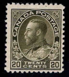 CANADA Scott 119 MH*  1925 KGV olive green stamp CV $110