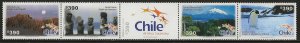 Chile 2007, Scott 1473, Tourism in Chile, Strip of 5