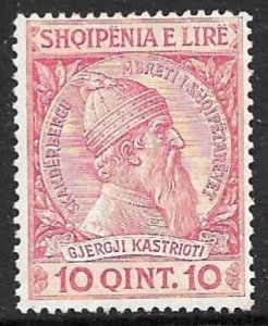 ALBANIA 1913 10q SKANDERBEG Issue Sc 37 MH