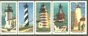 US Scott # 2470 - 2474 (2474a) American Lighthouse from