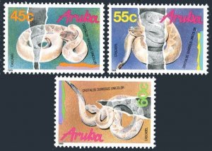 Aruba 50-52, MNH. Michel 61-63. Snake species in danger of extinction, 1989.