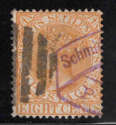 Straits Settlements Scott 49 Used  Queen Victoria stamp CA wmk