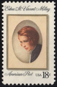 SC#1926 18¢ Edna St. Vincent Millay: American Poet Single (1981) MNH