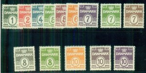 DENMARK #220-30, Complete set, og, NH, VF, Scott $75.00