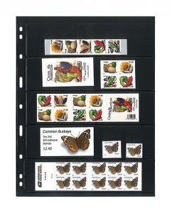 10 Lindner 075 Uniplate Leaves Black 5 Stripes 1 7/8x7 5/8in For Stamps