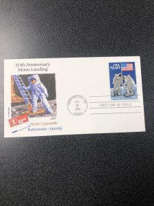 1989 #2419 20th Anniversary $2.40 Moon Landing First Day of Issue US Stamp FDC