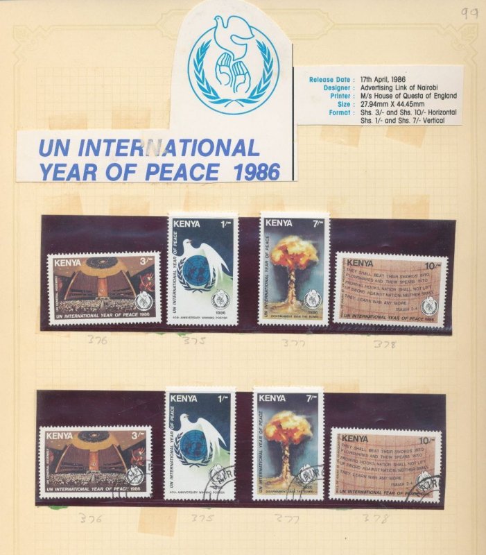 Kenya 1985/86 Wildlife Peace Soccer + Sheets M&U (Apx 85) BL1913