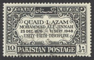 Pakistan Sc# 46 Used (a) 1949 10a Mohammad Ali Jinnah