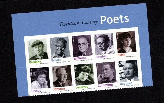 4654-4663 Poets Top Header Block of 10  MNH 4x6