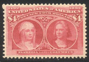 U.S. #244 CHOICE Mint w/ Cert - 1893 $.00 Columbian