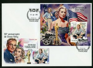 TOGO 2019  90th ANNIVERSARY OF GRACE KELLY SOUVENIR  SHEET FIRST DAY COVER