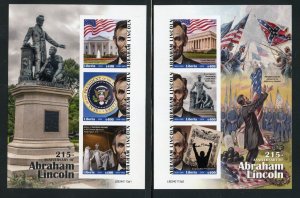 LIBERIA 2023 215th ANNIVERSARY OF ABE LINCOLN SET OF TWO IMPERF S/S MINT NH