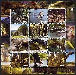 Komi Republic 2003 Dinosaurs perf sheetlet containing 12 ...