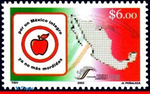 2291 MEXICO 2002 CAMPAIGN AGAINST CORRUPTION, APPLE, MAPS, MI# 2999, MNH