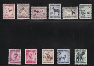 S.W. Africa Scott #'s 249 - 260 Set VF lightly hinged scv $ 83 ! see pic !