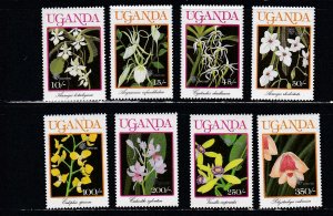 Uganda # 747-754, Orchids, Mint, NH, 1/2 Cat.