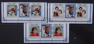 Aitutaki 1982 21st Birthday of Princes of Wales set in pairs MNH