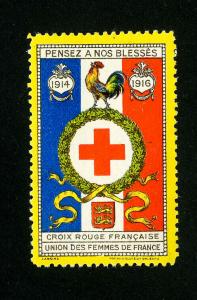 France Stamps 1916 Rooster Label
