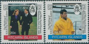 Pitcairn Islands 1986 SG290-291 Royal Wedding set MNH