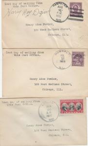 12 Covers Illinois Last Day DPOs 1931 - 1933 Some Signed by Postmaster