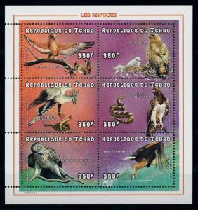 [77233] Tchad Chad 1998 Birds of Prey Raptors Eagles Miniature Sheet MNH