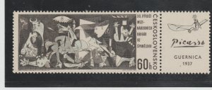 CZECHOSLOVAKIA  Scott #1408 with Tab MNH 30th Anniv. of International Brigade