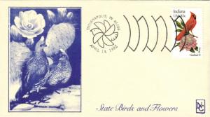 #1966 Indiana Birds - Flowers Namake FDC