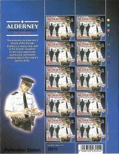 Alderney Scott #215 2003 MNH Full Sheet 22p Island Police Services