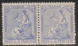 1874 Cuba Stamps  Sc 59 Allegories  Spain Pair NEW