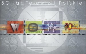 Poland 2002 MNH Stamps Souvenir Sheet Scott 3661 Polish Television
