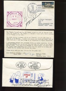 APOLLO 17 UNIQUE SIGNED COVER FROM WALT CUNNINGHAM PERSONAL COLLECTION