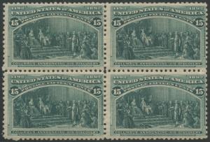 #238 F-VF OG NH BLOCK OF 4 (SOME SEPARATIONS VERTICALLY) CV $2,700 HV9867