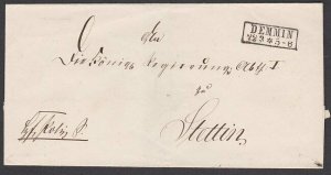 GERMANY c1860 cover - folded wrapper ex DEMMIN..............................T746