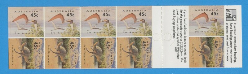 AUSTRALIA -  Scott 1348-1349a complete booklet - VFMNH - Dinosaurs 1993 