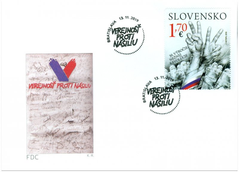 SLOVAKIA/2019 - (FDC) JOINT ISSUE WITH CZECHIA (The Velvet Revolution), MNH