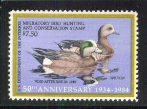 US Stamp #RW51 MNH - Pair of Widgeon Ducks 50th Anniversary Stamp
