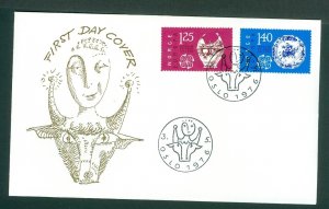 Norway. 1976 FDC. Cachet. Art, Design Pottery. Europa. Cept . Sc# 675-676.