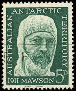 AUSTRALIAN ANTARCTIC TERRITORY Sc L7 VF/USED - 1961 5p Sir Douglas Mawson-Sound