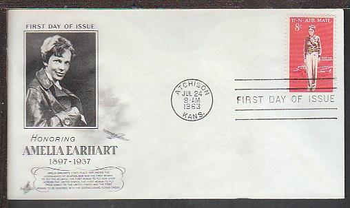 US C68 Amelia Earhart 1963 Artcraft U/A FDC D42