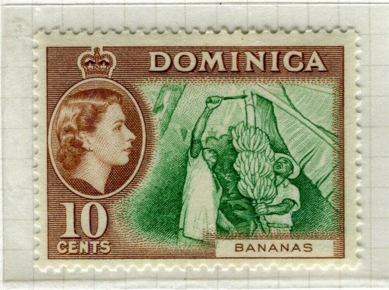 DOMINICA; 1954 early QEII issue fine Mint hinged 10c. value