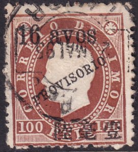 Timor 1895 Sc 41 used large top thin rough perfs