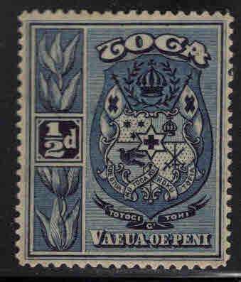 TONGA  Scott 38 MNH** 1897 coat of arms stamp turtle watermark