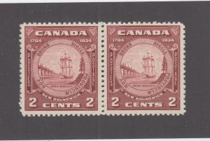 CANADA # 210i VF-MNH PAIR 2cts NEW BRUNSWICK SEAL CLOSED FRAME VARIETY