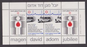 ISRAEL - 1980 50th ANNIVERSARY MAGEN DAVID ADOM - MIN. SHEET MINT NH