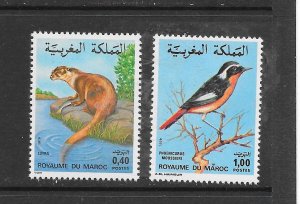 BIRDS - MOROCCO #446-7 BIRD & OTTER MNH