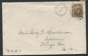 NEW BRUNSWICK SPLIT RING TOWN CANCEL COVER GRAND HARBOUR