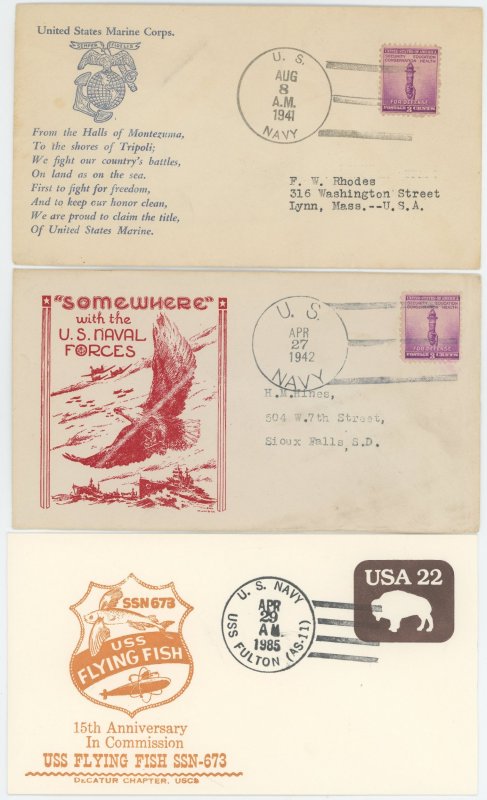 USA - 25 different Navy Cachet Covers - Some nice stuff in here - see scans