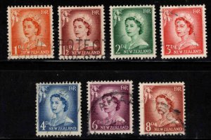 New Zealand Scott 306-312 Used Redrawn QE2 stamp set