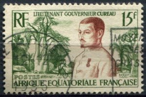 French Equatorial Africa Sc#187 Used, 15fr ol grn & red grn, Lt. Gov. Adolphe...