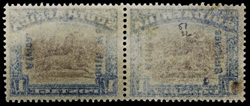 4516: South-West Africa SG51(A) 1s Blue & Brown. Bilingual Pair. 1927. Sc#90b...